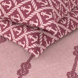 Nautica Fairwater Red & Pink 100% Cotton 160 TC King Bed Size With Pillow Covers image 4