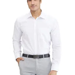 Park Avenue White Slim Fit Texture Shirt-picture-36