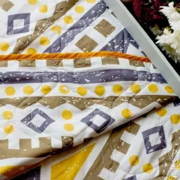 Urban Space Micro AC Multicolor Microfibre 300 GSM 3 Layer Reversible Queen Blanket image 4