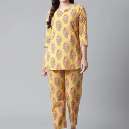 Divena Yellow Floral Cotton Top & Pant Set-picture-46