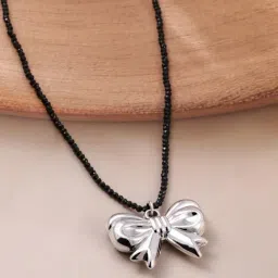 Rubans Rhodium Plated Black Pendant for Women image 5