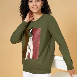 Honey by Pantaloons Olive Sweatshirt image 4
