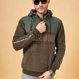 Urban Ranger by Pantaloons Olive Regular Fit Colour Block Hooded Jacket image 4