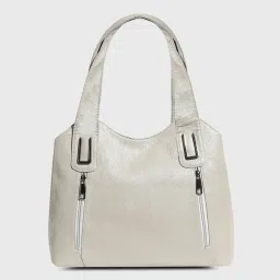 HauteSauce White Medium Leather Handheld Handbag image 4