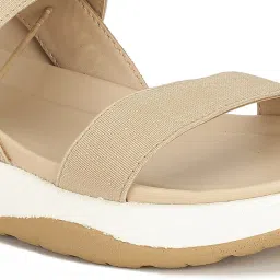 Bata Women's Red Label Beige Sling Back Wedges image 4