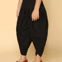KISAH Kids Black Cotton Regular Fit Dhoti Pants image 4