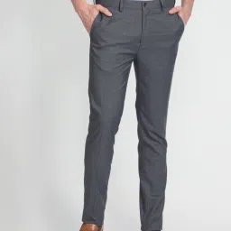 arrow new york Arrow Newyork Grey Slim Fit Checks Trousers image 4