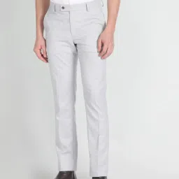 Arrow Grey Regular Fit Self Pattern Trousers image 4