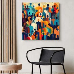 999Store Multicolor Canvas Diverse Silhouettes Wrapped Painting-picture-42