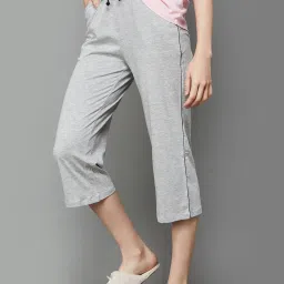 Ginger by Lifestyle Grey Cotton Striped Capris image 4