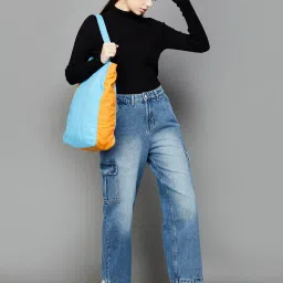 Ginger by Lifestyle Blue Cotton Mid Rise Jeans image 4