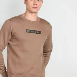 arrow new york Arrow Newyork Brown Cotton Regular Fit Sweatshirt image 4