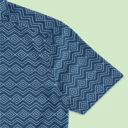 Pantaloons Junior Kids Indigo Blue Cotton Printed Shirt image 4