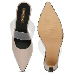 Flat N Heels Women's Beige Mule Stilettos image 4