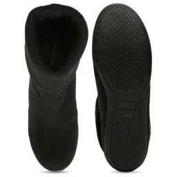 Flat N Heels Women's Black Casual Boots image 4