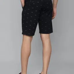 Allen Solly Black Cotton Slim Fit Printed Shorts image 2