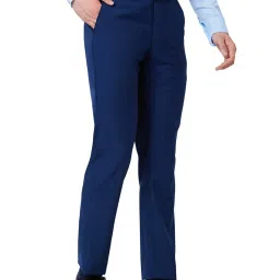 Park Avenue Dark Blue Regular Fit Trousers image 4