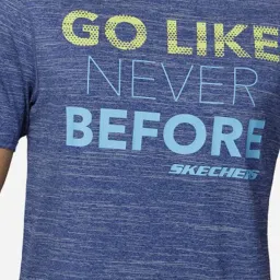 Skechers Blue Regular Fit Printed T-Shirt image 4