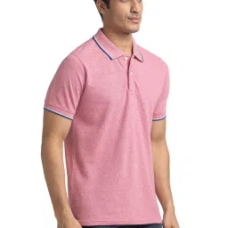 ColorPlus Light Red Cotton Tailored Fit Polo T-Shirt image 4