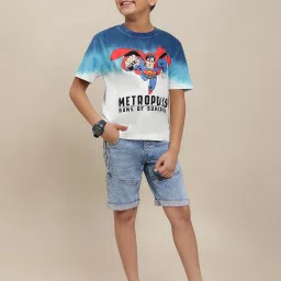 Kidsville Superman Printed Multi Color Tshirt For Boys image 4
