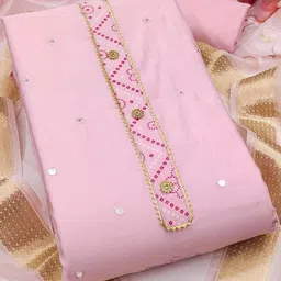 Maroosh Floral Embroidered Mirror Work Pure Cotton Unstitched Dress Material-picture-36