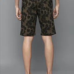 Allen Solly Brown Cotton Slim Fit Printed Shorts image 2