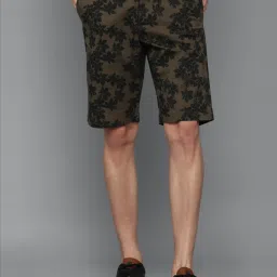 Allen Solly Brown Cotton Slim Fit Printed Shorts image 1