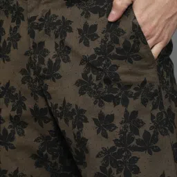 Allen Solly Brown Cotton Slim Fit Printed Shorts image 4