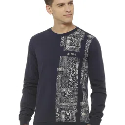 Allen Solly Navy Full Sleeves Printed Sweatshirt image 1