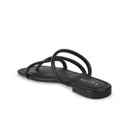 Lazera Women Striped Open Toe Flats with Bows image 2