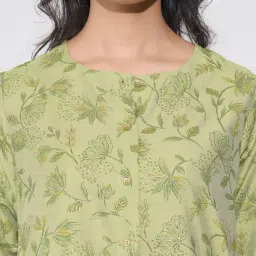 Rangmanch By Pantaloons Green Regular Fit Printed Kurta image 5