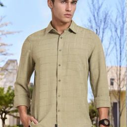 Thomas Scott Green Regular Fit Checks Shirt-picture-31