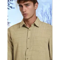 Thomas Scott Green Regular Fit Checks Shirt image 5