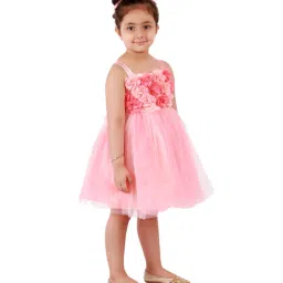 KidsDew Kids Peach Applique Dress image 3