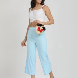 Coppersmith Women Flared Knitted Cropped Palazzos-picture-30