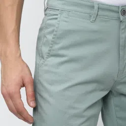 Peter England Green Cotton Regular Fit Shorts image 4