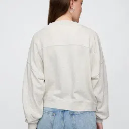 GAP Grey Blended Embroidered Long Sleeves Sweatshirt image 2