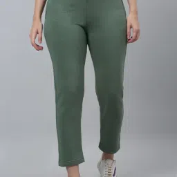 Cantabil Light Green Fleece Regular Fit Mid Rise Trackpants-image-83