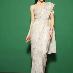 Saree Mall Beige Embellished Sarees With Unstitched Blouse-image-32