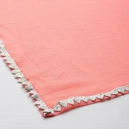 Varanga Peach Chiffon Solid Duppatta image 5