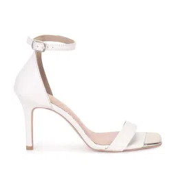Truffle Collection Women's White Ankle Strap Stilettos image 2