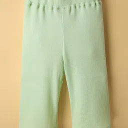 Little Kangaroos Cotton Knit Full Length Solid Color Leggings - Light Green-image-24