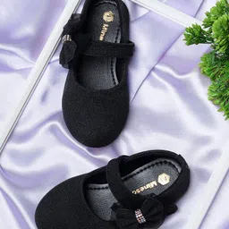 Mine Sole Shimmered Bow Applique Detailed Mary Jane Ballerinas - Black-picture-26