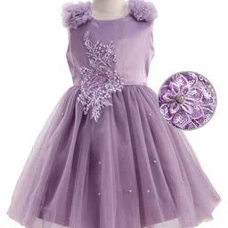 Mark & Mia Woven Sleeveless Party Dress with Embroidery & Sequin Detailing - Lavender image 2