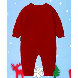 The Peppy Tend 100% Cotton Knit New Year Theme Full Sleeves My First New Year Text Printed Romper - Red image 3