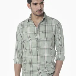 Klub Fox Men Slim Fit Checked Spread Collar Cotton Casual Shirt-picture-20