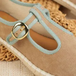 Theater Women Catalonia Beige Suede Mary Jane Flats image 2