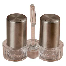 Kookee Acrylic Salt and Pepper Shakers Set with tray for Dining Table (10703) image 5