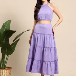 Mast & Harbour Textured Tiered Style-Back Fusion Co-Ord image 1