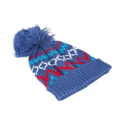 Pantaloons Junior Navy Printed Bobble Hat image 4